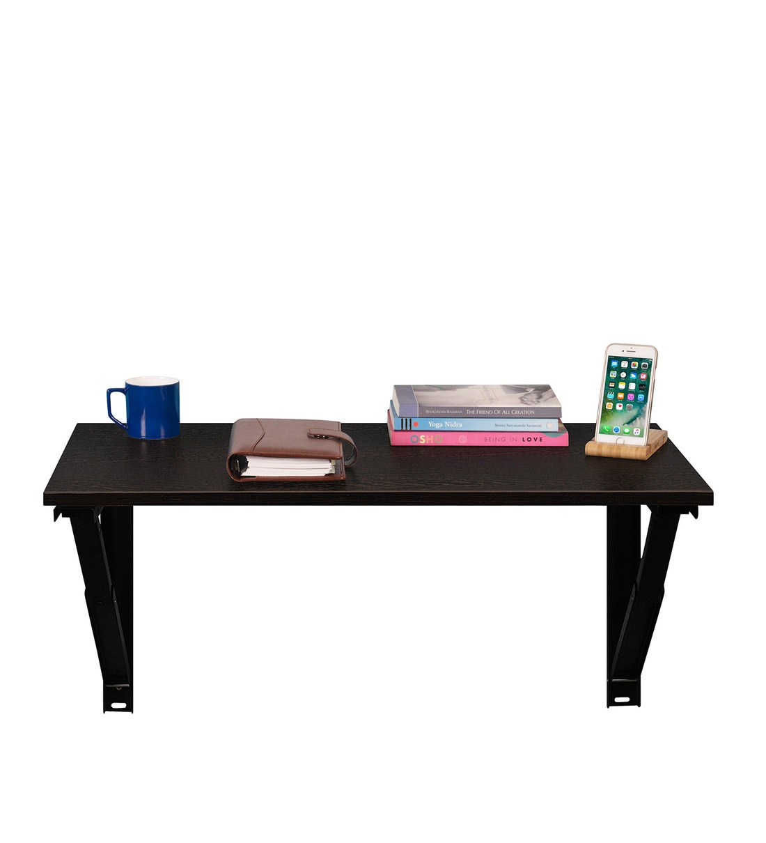 Buy Wizard Wall Mounted Foldable Study Table in Wenge Colour by Delite kom Online Wall Mounted
