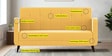 Wiki Velvet 3 Seater Sofa in Turmeric Yellow Colour