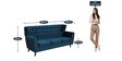 Imelda Velvet 3 Seater Sofa In Teal Blue Colour
