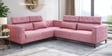 Winchester Chenille Fabric Corner Sofa With Adjustable Headrests in Blush Pink Colour
