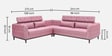 Winchester Chenille Fabric Corner Sofa With Adjustable Headrests in Blush Pink Colour