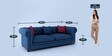 Windsor 3 Seater Sofa in Blue Colour