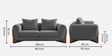 Wishper Boucle Fabric 2 Seater Sofa In Lava Grey Colour