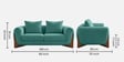 Wishper Boucle Fabric 2 Seater Sofa In Ocean Blue Colour