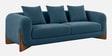 Wishper Boucle Fabric 3 Seater Sofa In Classic Blue Colour