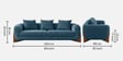 Wishper Boucle Fabric 3 Seater Sofa In Classic Blue Colour