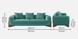 Wishper Boucle Fabric 3 Seater Sofa In Ocean Blue Colour
