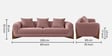 Wishper Boucle Fabric 3 Seater Sofa In Rose Pink Colour