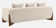 Wishper Boucle Fabric 3 Seater Sofa In Shell White Colour