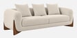 Wishper Boucle Fabric 3 Seater Sofa In Shell White Colour