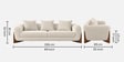 Wishper Boucle Fabric 3 Seater Sofa In Shell White Colour