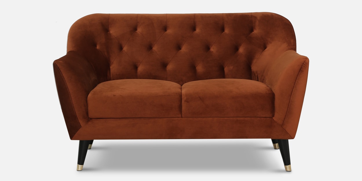 Buy Windsor Velvet 2 Seater Sofa In Rust Brown Colour at 18 OFF by