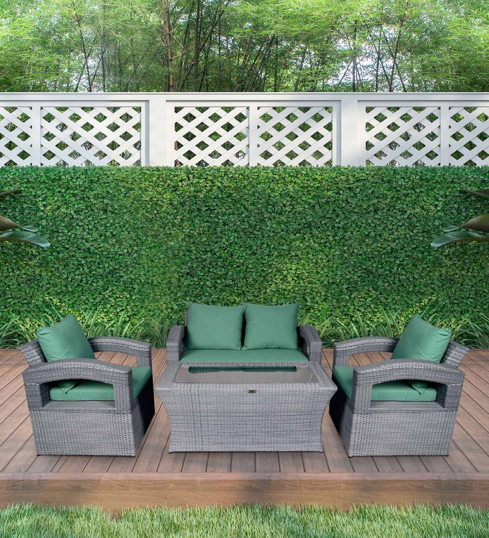 Buy Minsk Wicker Table and Chair Set in Grey with Sofa & 2 Chairs at 34