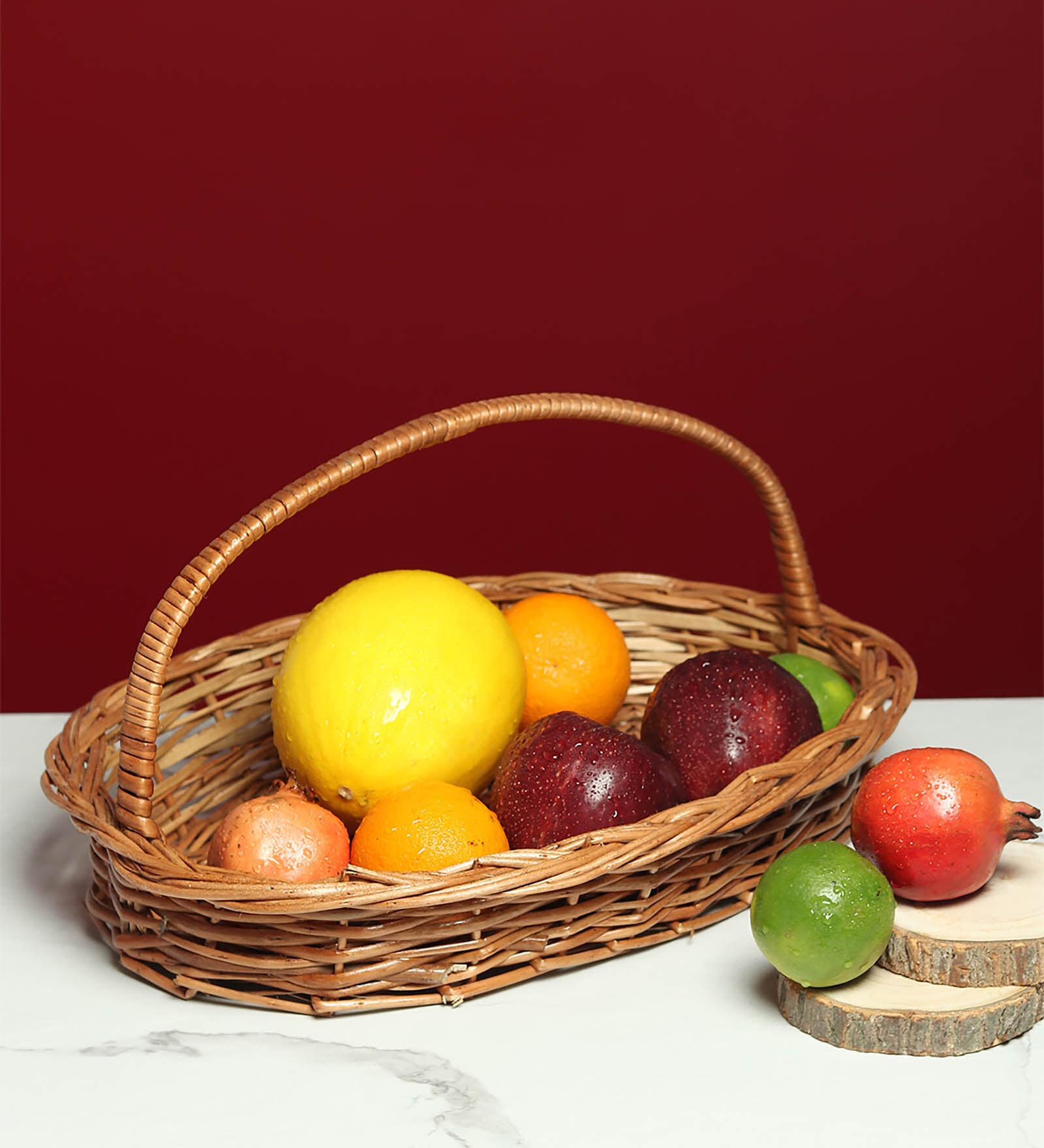 Wicker Oval Hamper & Storage Baskets (Small)