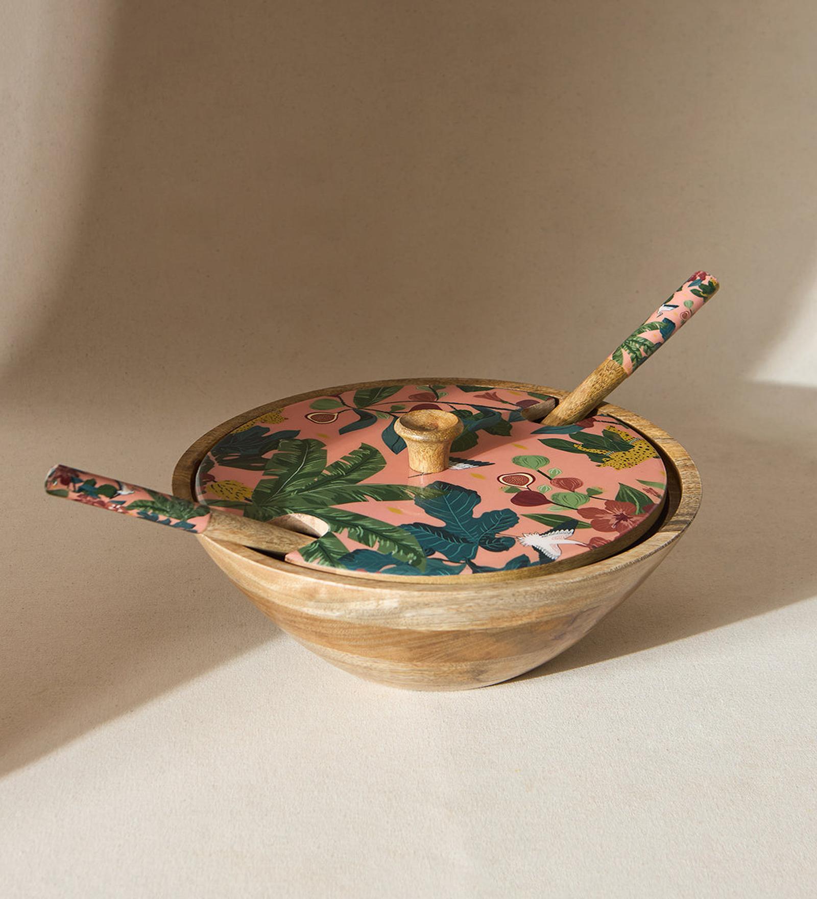 Wild Bloom Salad Bowl & Server Set