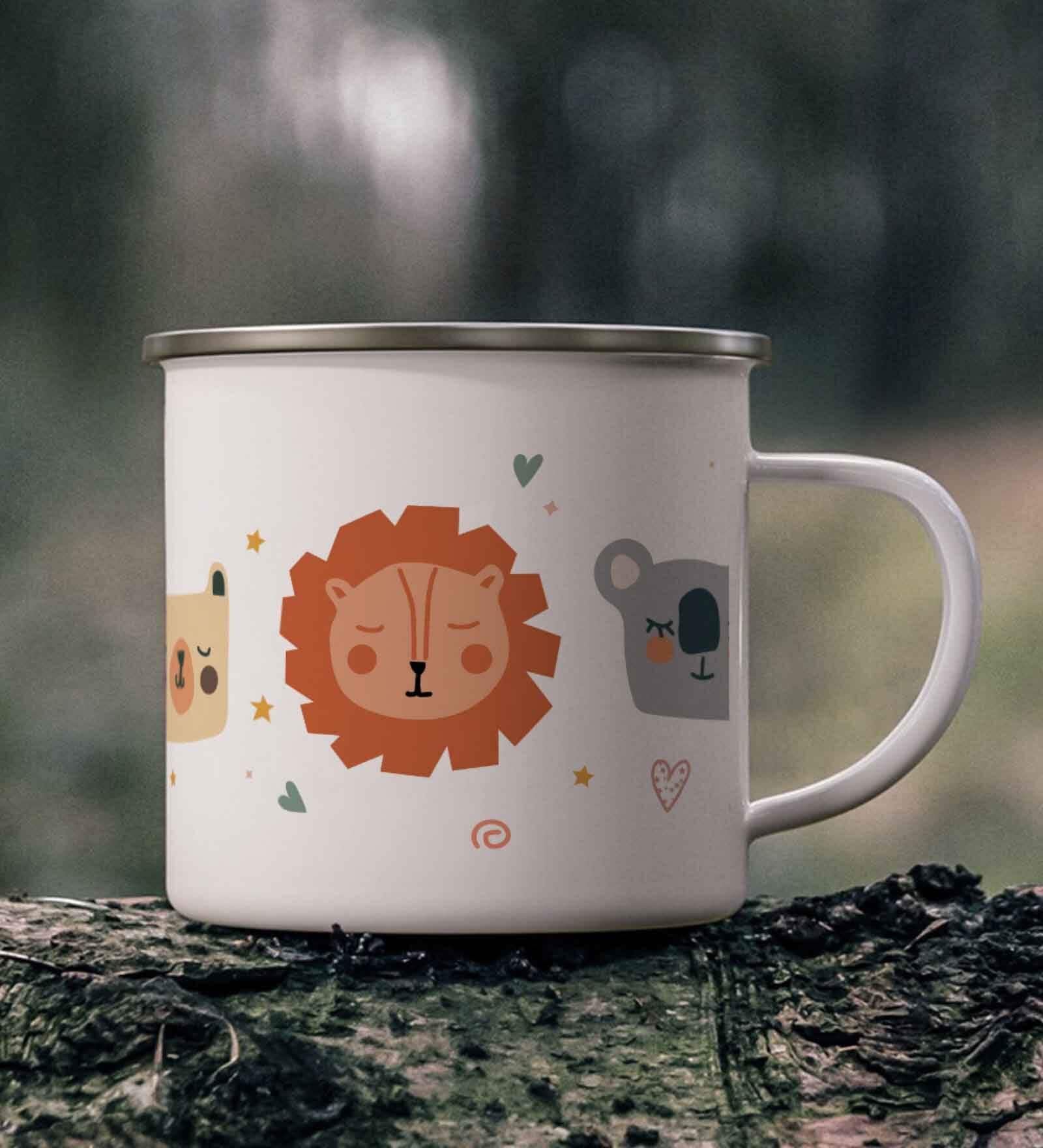 Buy Wildlife Enamel Printed White 350ml Stainless Steel Coffee Mug at ...