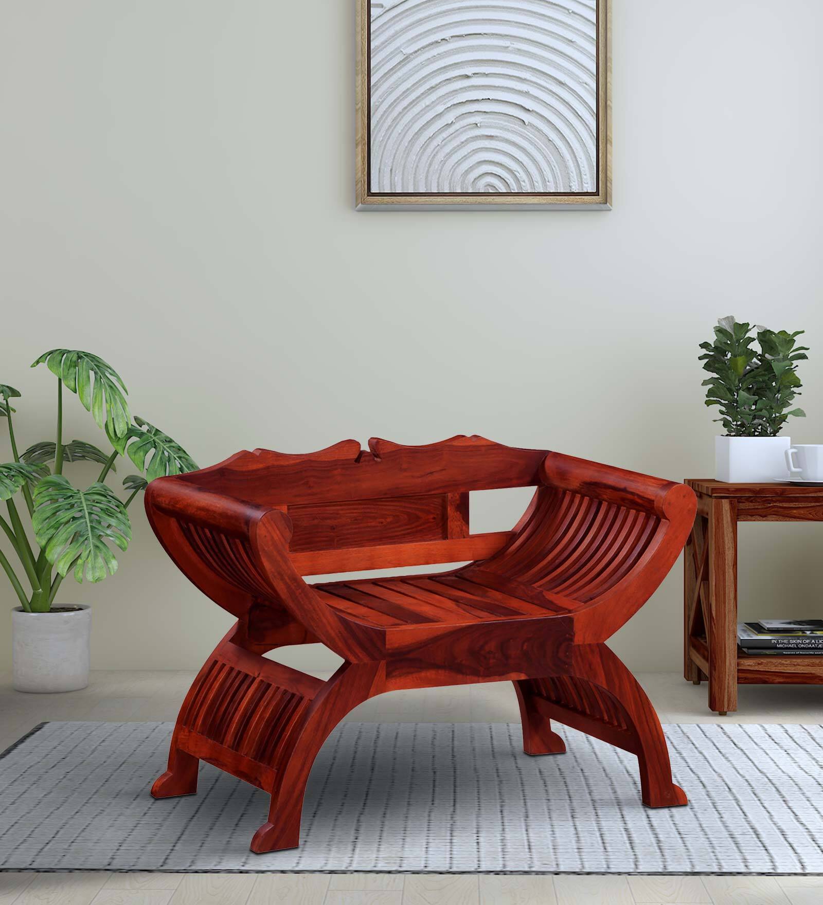 William Sheesham Wood Arm Chair In Scratch Resistant Honey Oak Finish