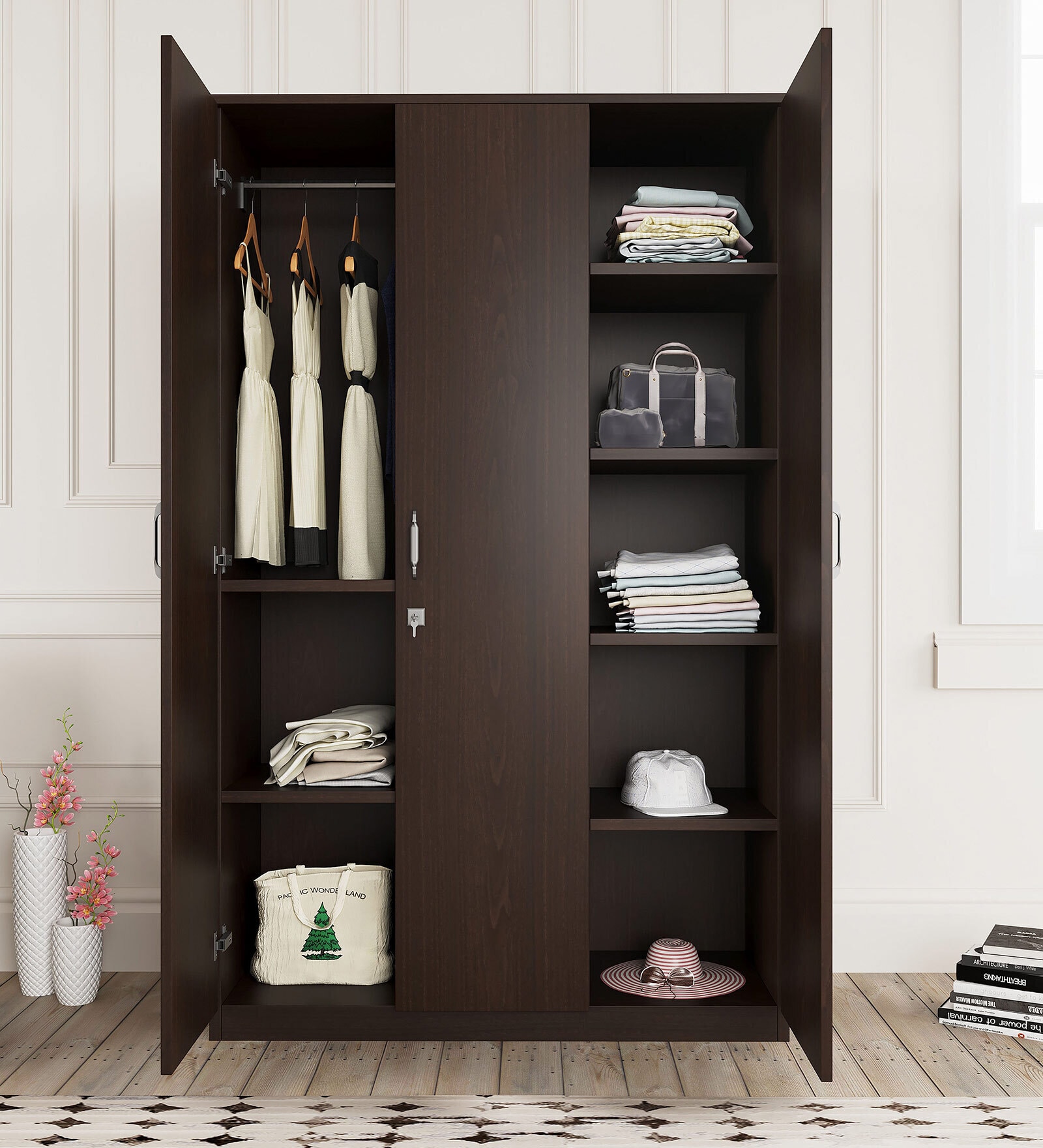 Willy 3 Door Wardrobe in New Wenge Finish