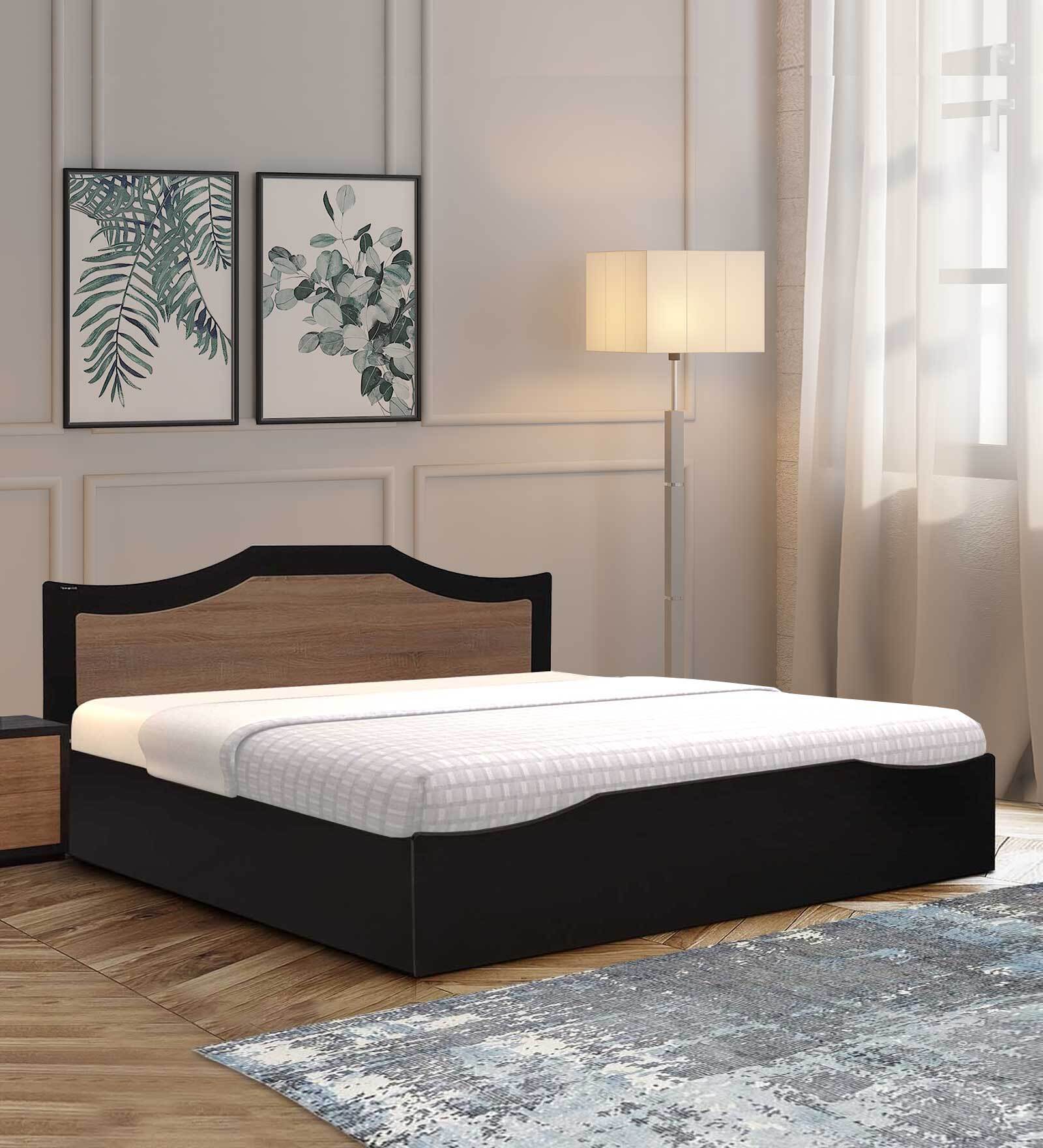 Willy Queen Size Bed in Wenge & Oak Finish with Box Storage