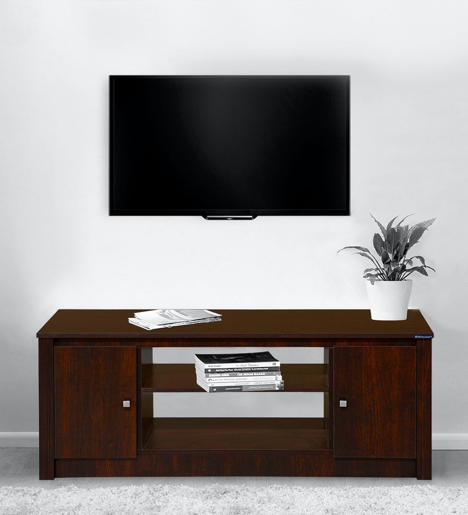 Willy TV Unit for TVs up to 46" in Walnut Finish