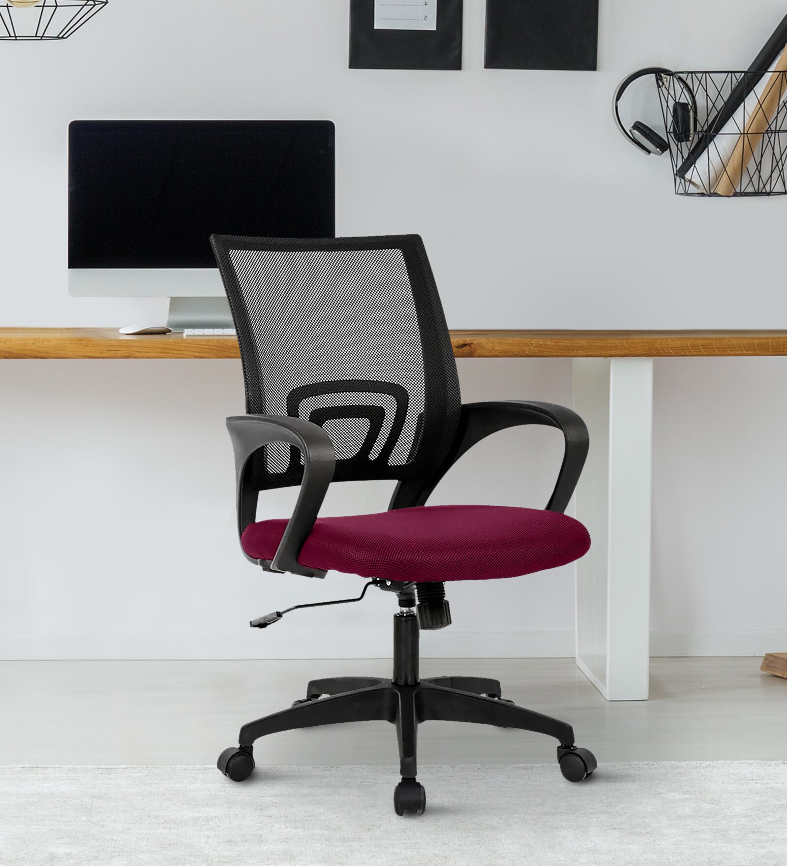 Buy Wilson Breathable Mesh Ergonomic Chair in Maroon Colour at 13% OFF ...