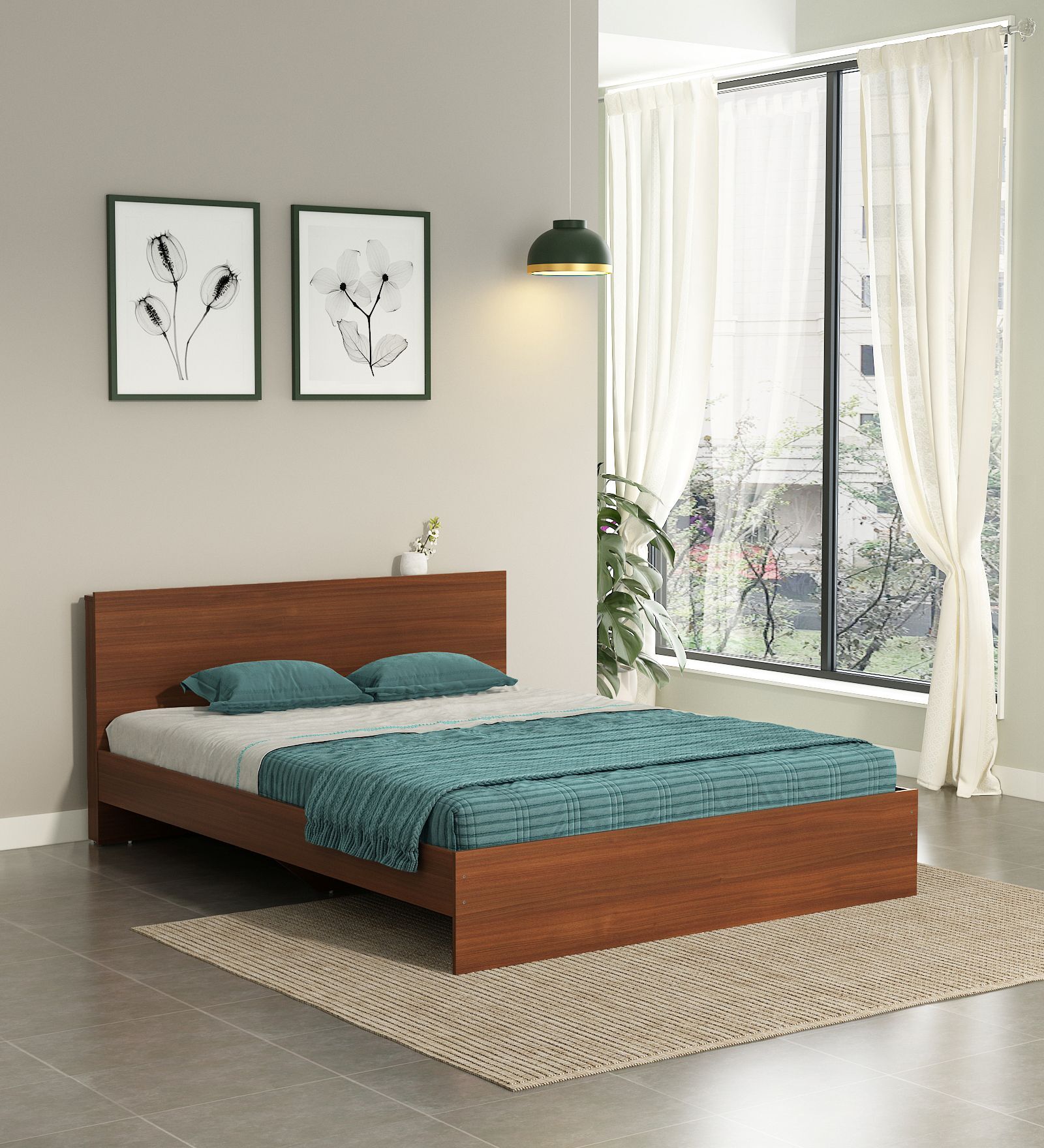 Wilson Queen Bed in Rigato Walnut Finish