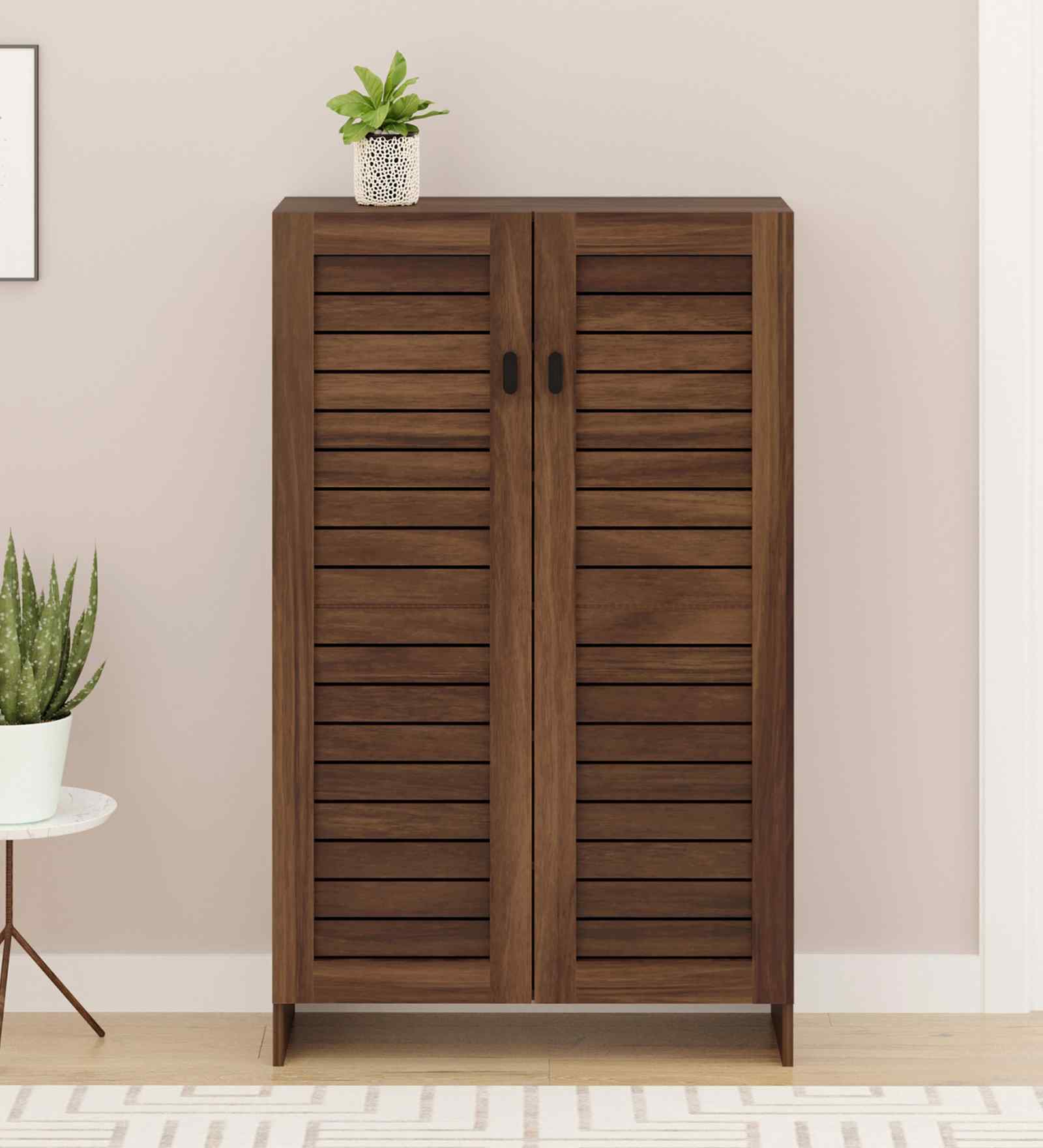 Wimzoe Shoe Cabinet In Brown Maple Finish