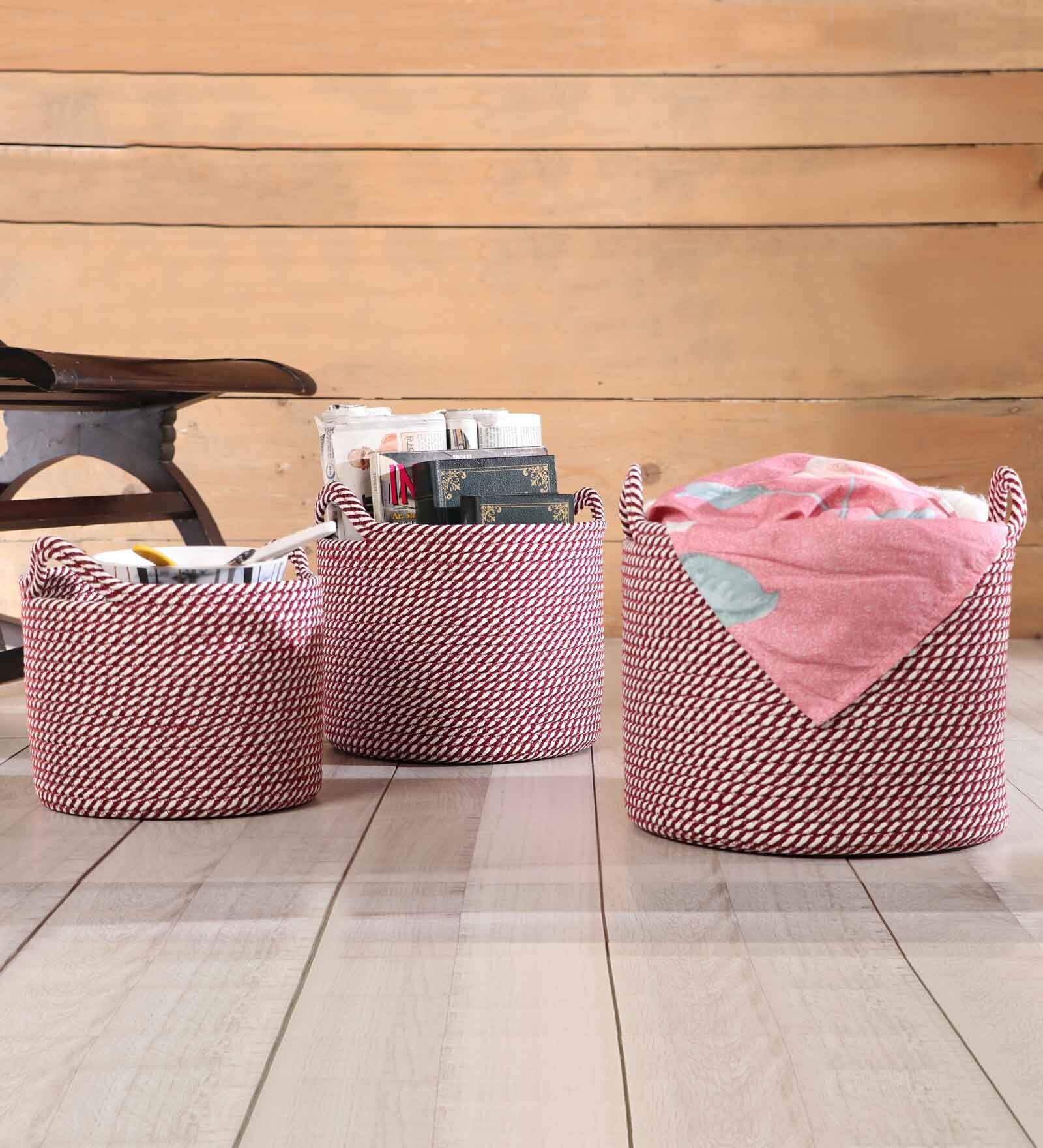 Wine Polypropylene 52 Ltr (3Pcs) Storage Basket