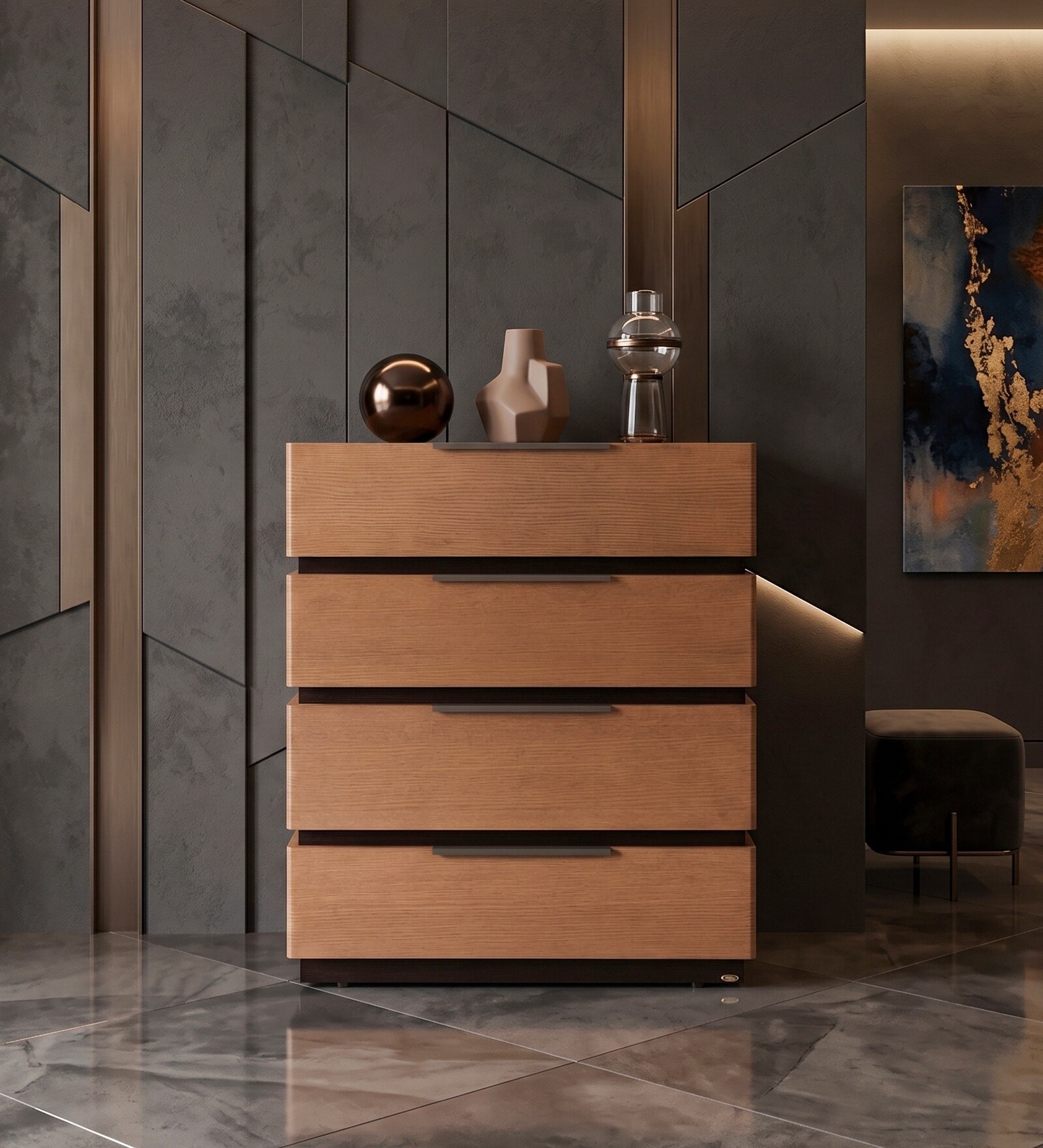 Winston Chest Of Drawer In Brown Colour