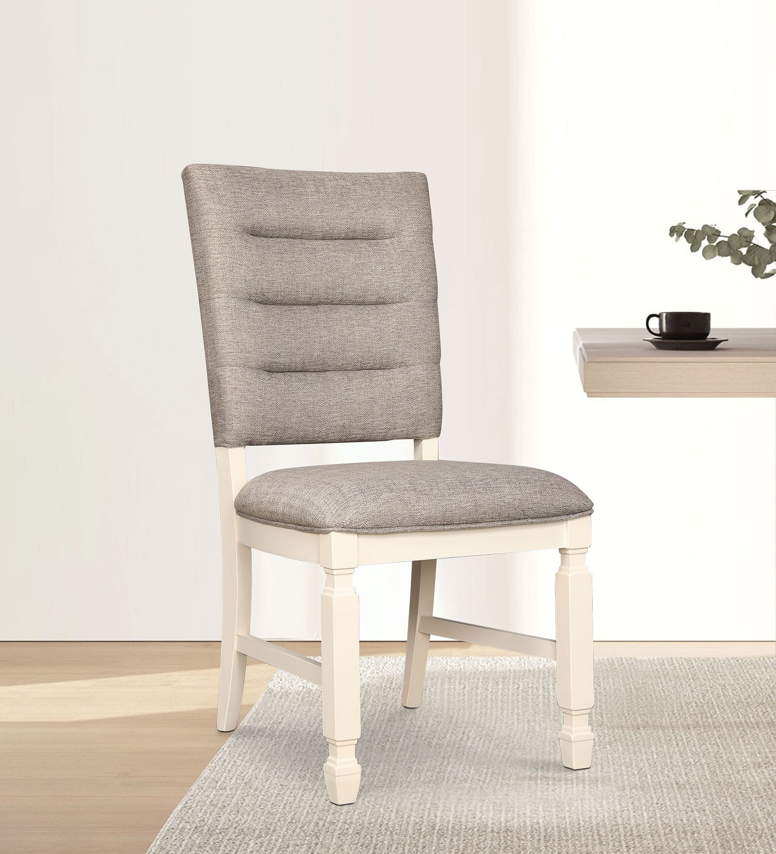 Wisp Solid wood Dining Chair In Antique White Colour (Set Of 2)