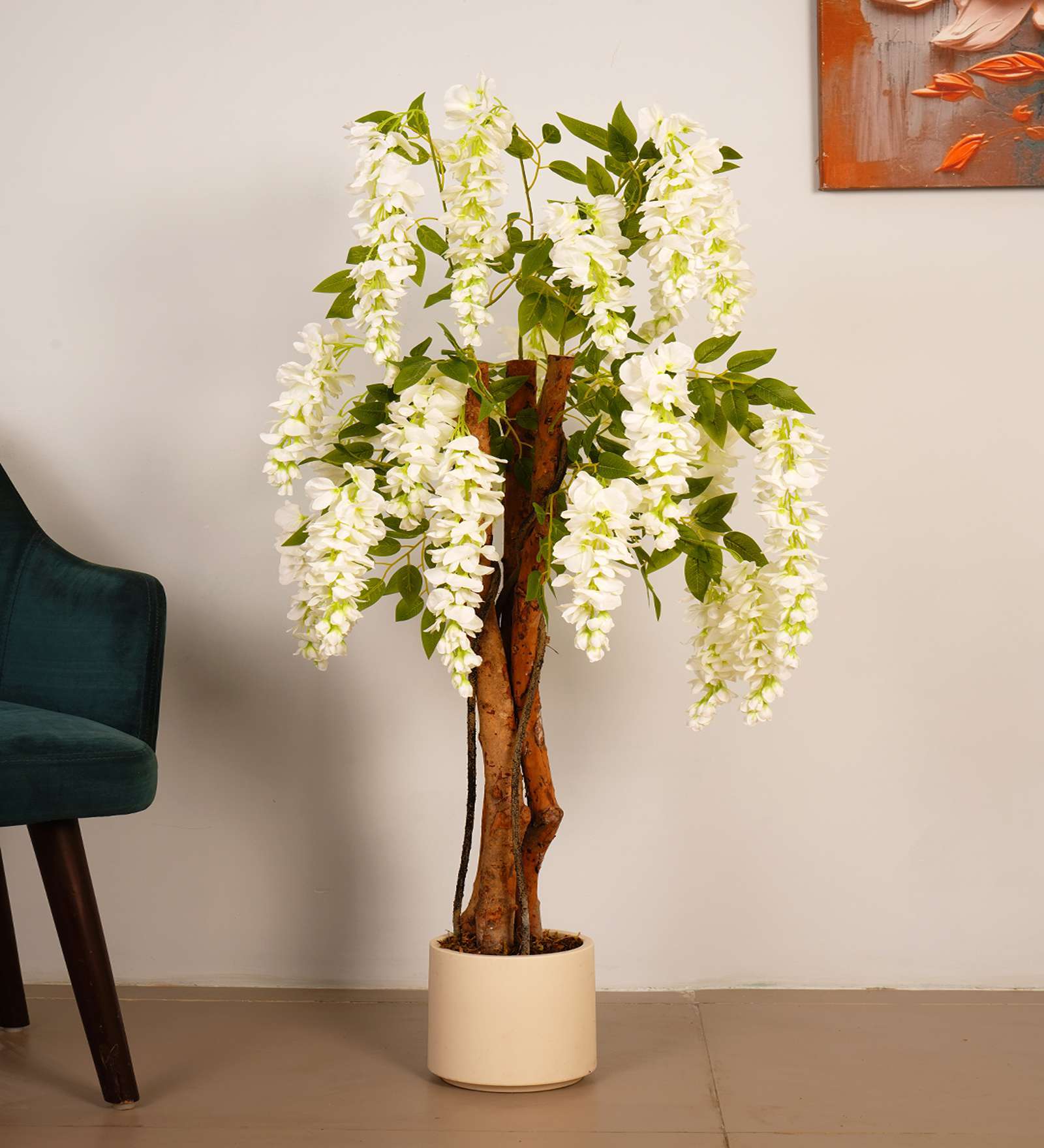 Artificial Wisteria Flower Tree Plant with Pot