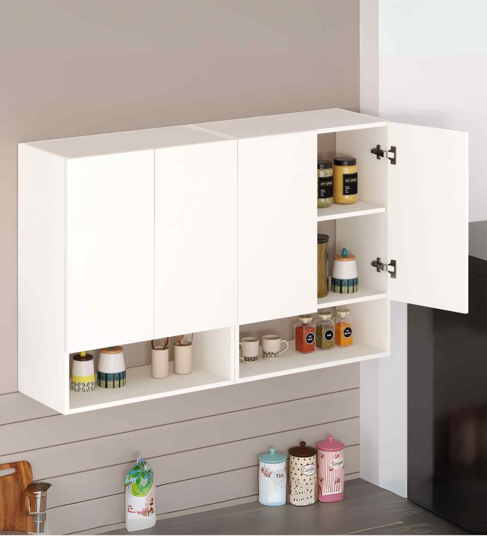 with Shelf Set of 2 Kichen Cabinet White