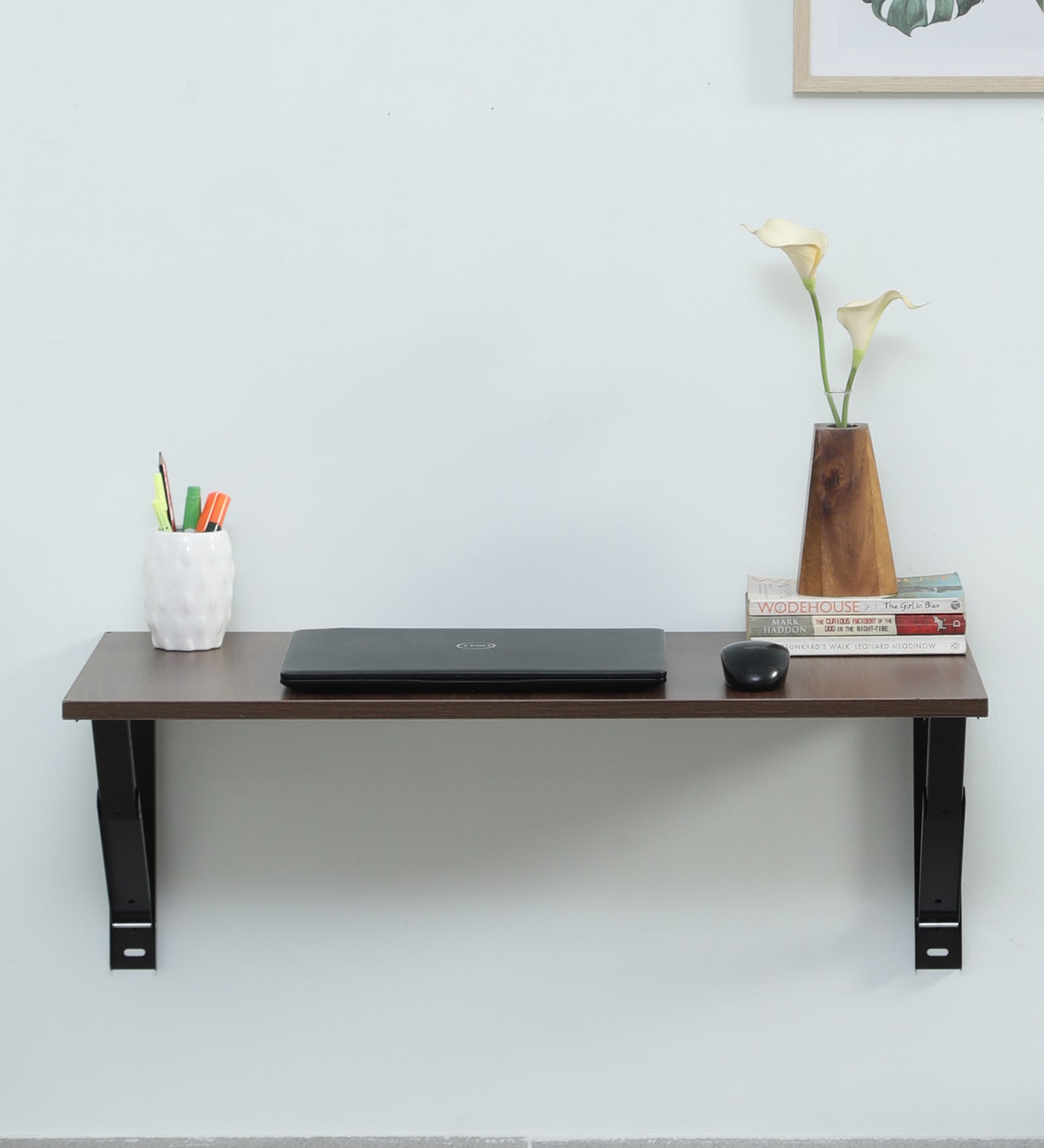 Wizard Wall Mounted Foldable Study Table in Acacia Dark Colour Wizard Wall Mounted Foldable Study Table in Acacia Dark Colour