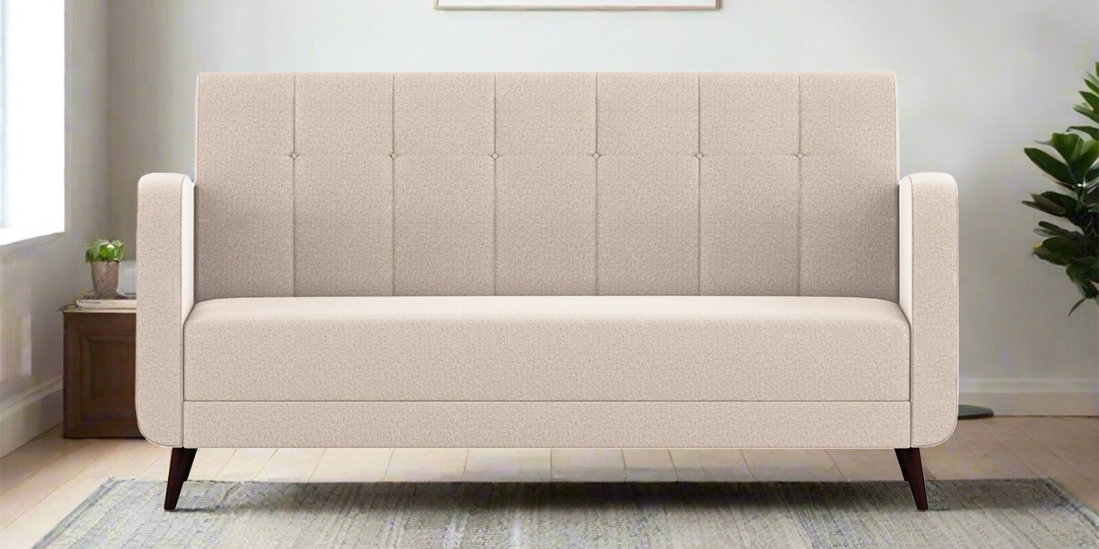 Wiki Velvet 3 Seater Sofa In Camel Beige Colour