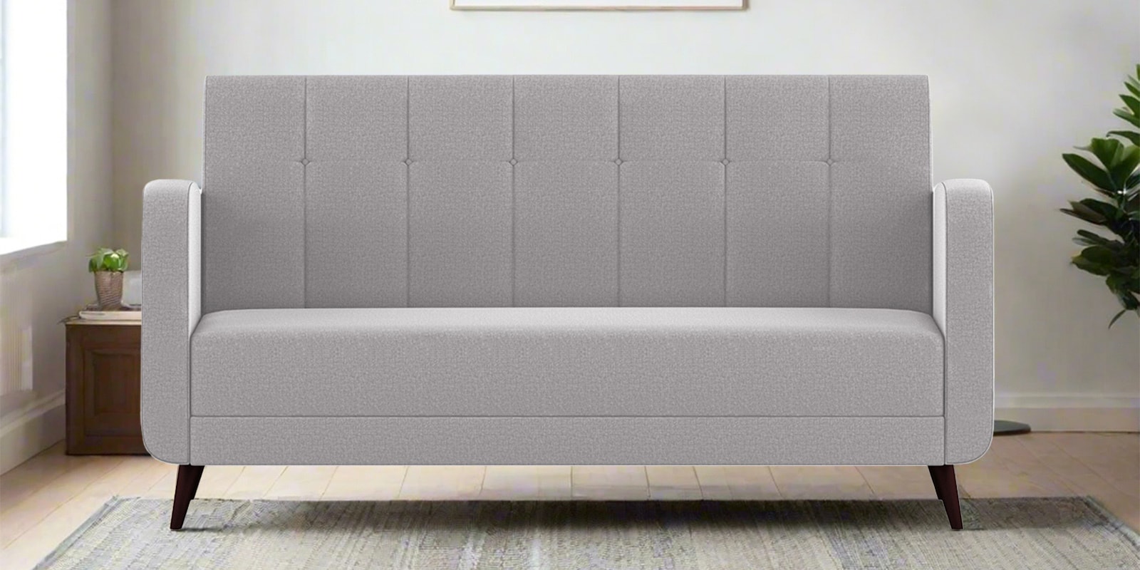 Wiki Velvet 3 Seater Sofa in Concrete Grey Colour