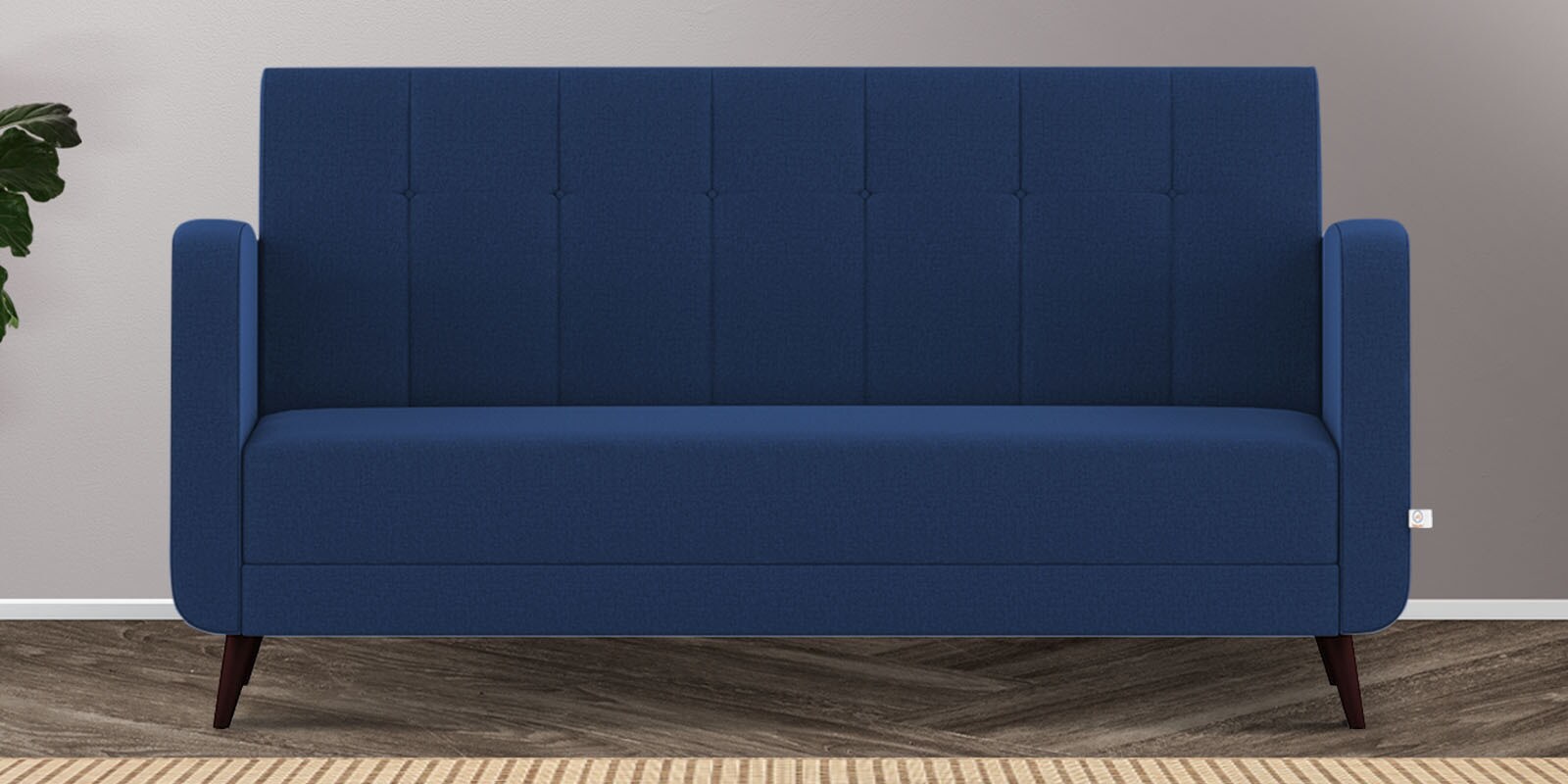 Buy Wiki Velvet 3 Seater Sofa in Imperial Blue Colour at 44 OFF by