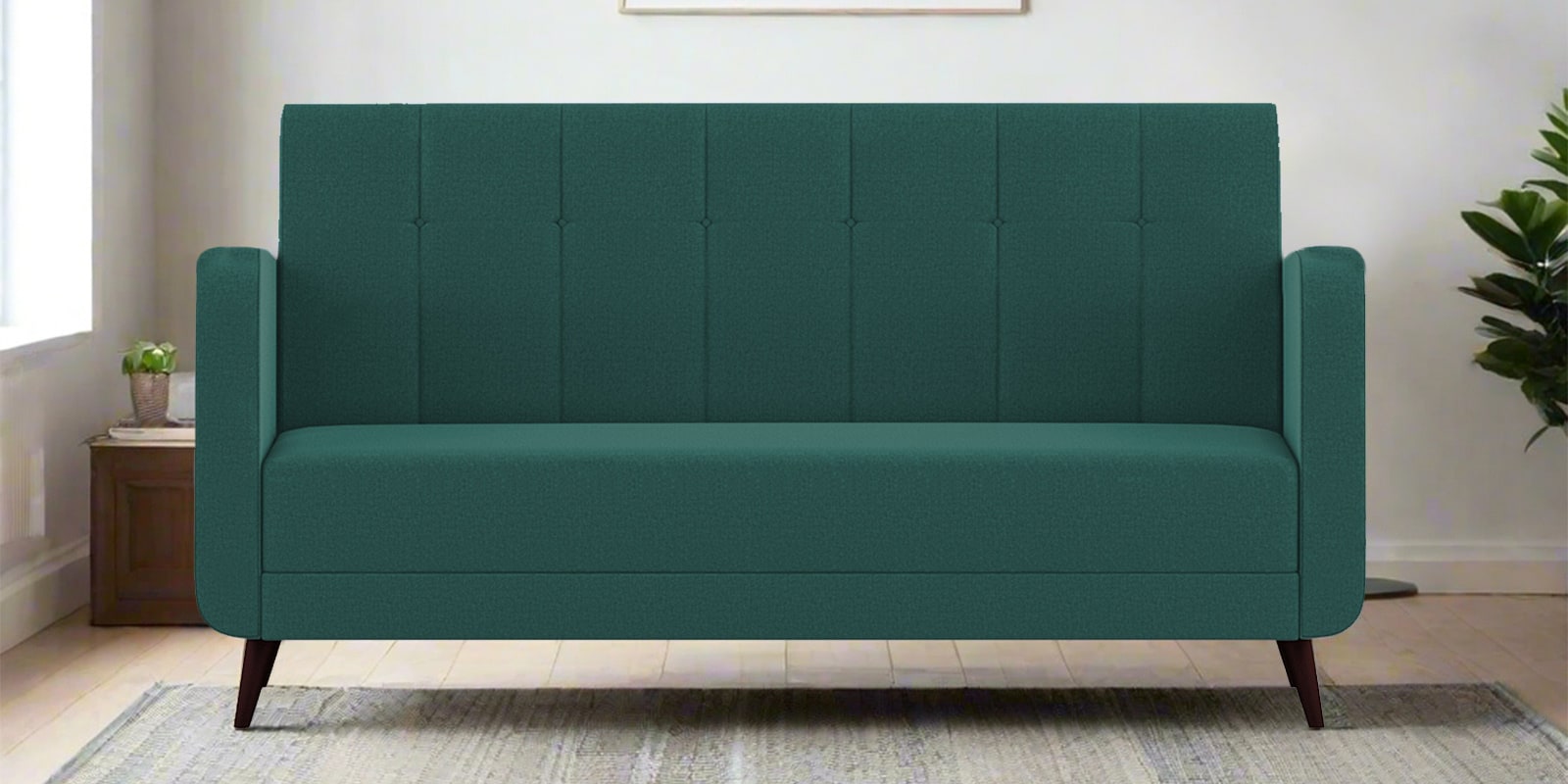 Wiki Velvet 3 Seater Sofa in Pine Green Colour