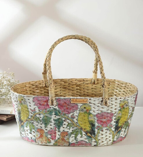 Wicker Baskets | Wicker Hamper Basket | Bamboo Basket | Cane Basket | Gift Hamper Basket | Rattan Basket | Decorative Fruit Gift Baskets (Design 04)