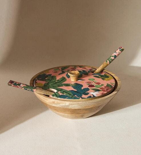 Wild Bloom Salad Bowl & Server Set