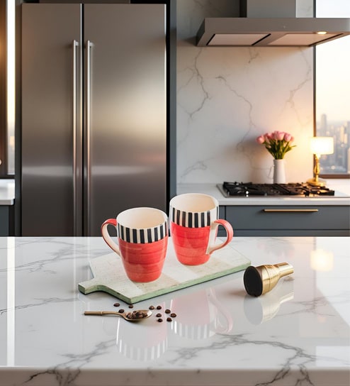 Wild Rose Coffee Mug Set of 2 (275 ML Each) Microwave Safe Coffee Mugs