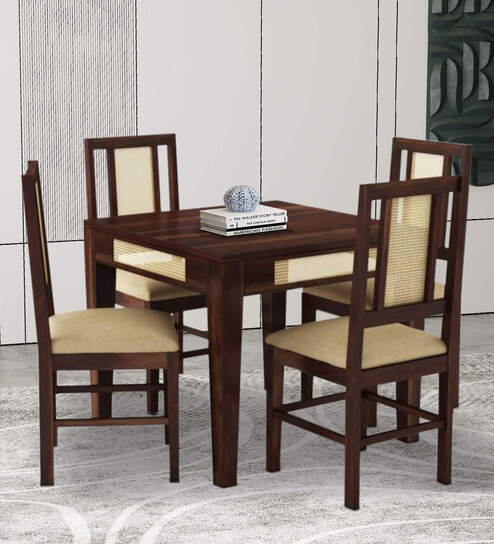 William Cane 4 Seater Dining Set In Walnut Finish