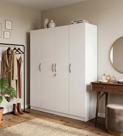 Willy Plus 4 Door Wardrobe In White Finish