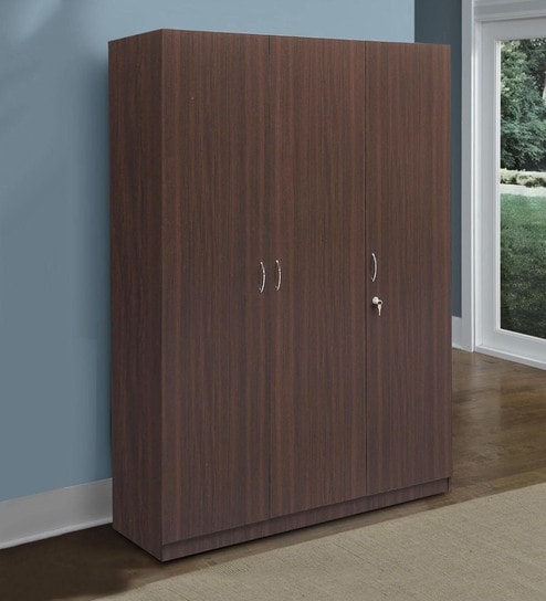 Buy Willy Three Door Wardrobe In Walnut Finish By Hometown Online