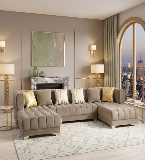 Windsor Heritage Sectional Sofa In Beige Color
