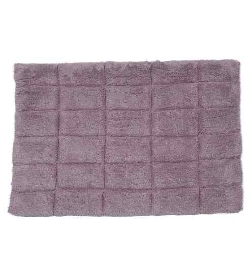 Wine Solid Cotton 16x24 Inches Anti Skid Bath Mat