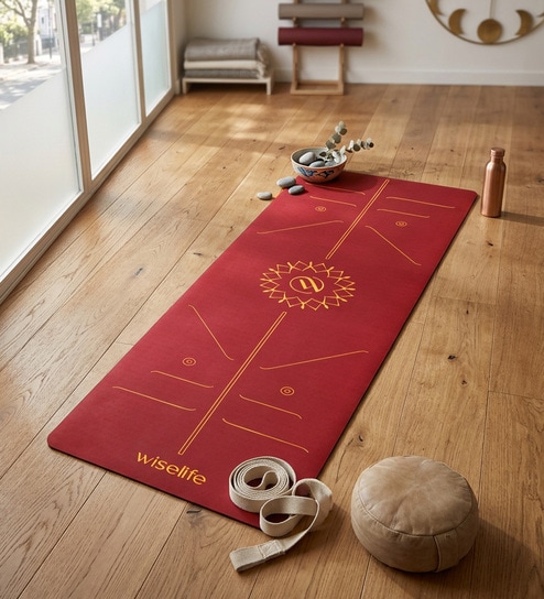 Wine Thermoplastic Elastomer 72X24 Inches Anti Skid Yoga Mat
