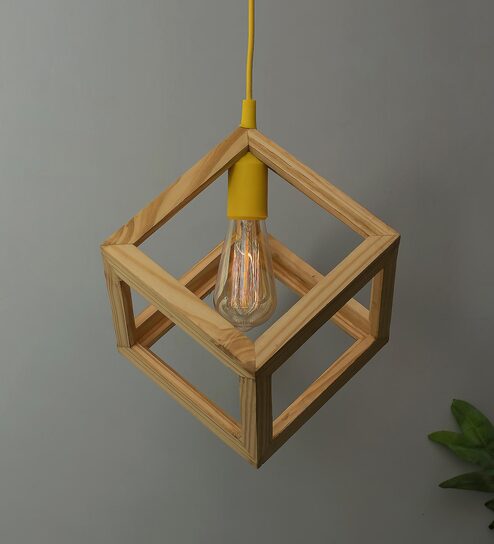 Wizard Beige Wood Hanging Light