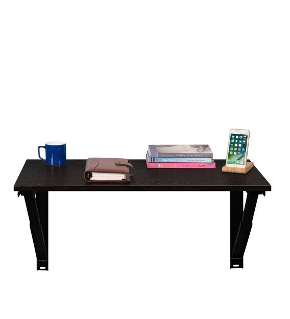 Buy Wizard Wall Mounted Large Foldable Study Table in Wenge Colour by Delite kom Online