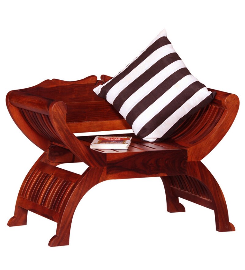 Buy William Solid Wood Armchair In Honey Oak Finish By Amberville