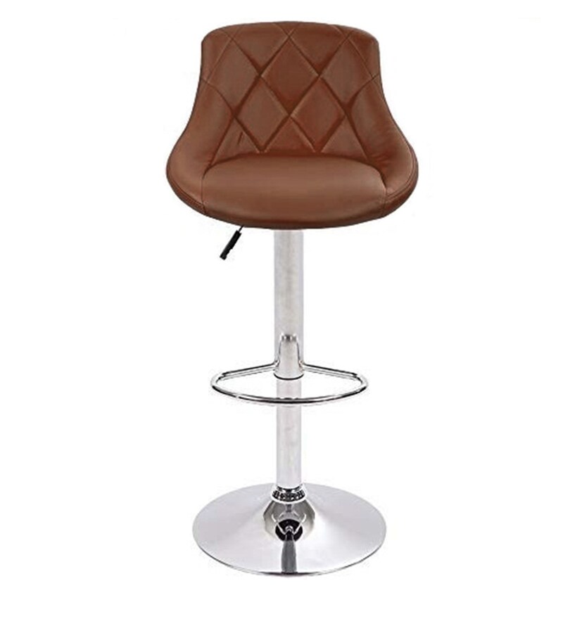 Buy Wink Swivel Bar Stool in Brown Colour by Furniturstation Online